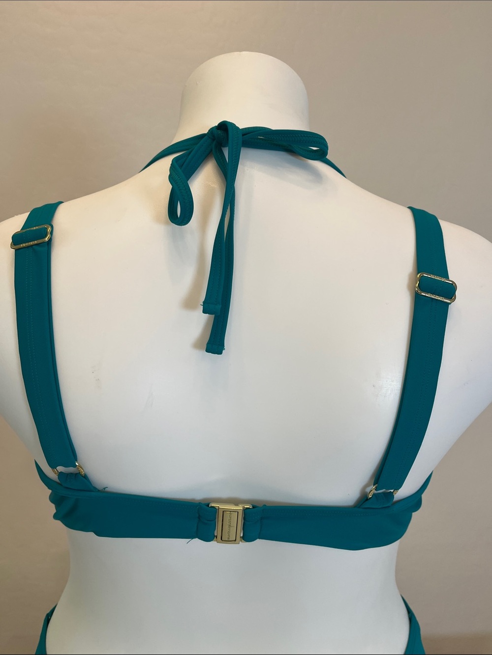 Teal Halter Floral Accent Bikini Set - Women Swim - Picture 6 of 6